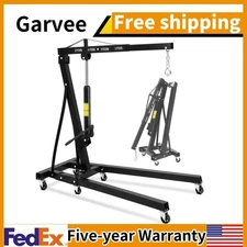 ✅2 Ton Folding Hydraulic Engine Hoist Cherry Picker Shop Crane 4400 Lbs Capacity