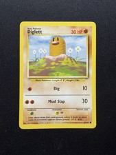1995 diglett pokemon card value 47/102  Base Set First Edition #47 (Shadowless) [F] Dig (10) [FF] Mud Slap (30) Diglett [1999-2000] #47 Prices |
