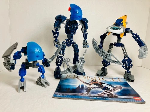 LEGO Bionicle 8602 Toa Nokama, 8615 Vahki Bordakh, & 8726 Matoran Dalu Complete