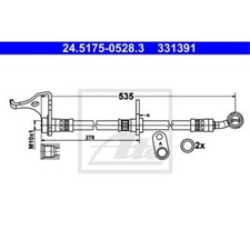 ATE Bremsschlauch Bremsleitung vorne rechts für Honda Jazz III Insight