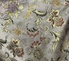 Gray Gold Red Multicolor Floral Metallic Brocade Fabric 45” Width 1 Yard