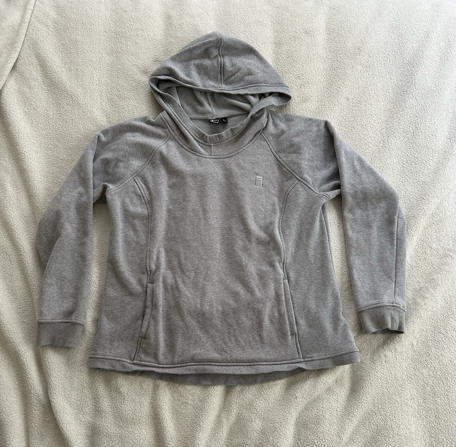 FILA Felpa con Cappuccio Pullover Grigio Uomo XL Extra Large Y2K