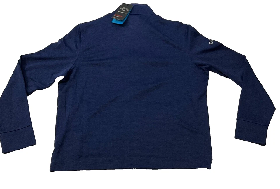 Chaqueta polar Callaway Waffle para hombre talla S azul cremallera completa absorbe el clima serie Foto 2 de 4