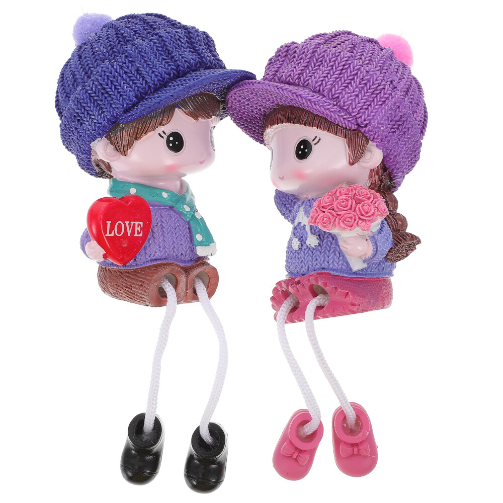 3 PCS Hanging Legs Hearts Figurines Feet Couple Doll Car Decor Gift