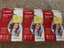 3 Packages of Canon Photo Paper Glossy 100 Sheets 4"x6" New In Box Sealed