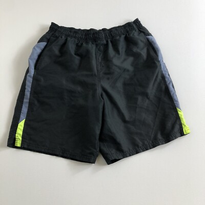 Nike Men's Black Smooth Embroidered Logo Lined Swim Trunks Size Medium