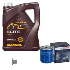BOSCH Ölfilter Motoröl 5L MANNOL ELITE 5W-40 für Peugeot Citroën 807 2.2 HDi