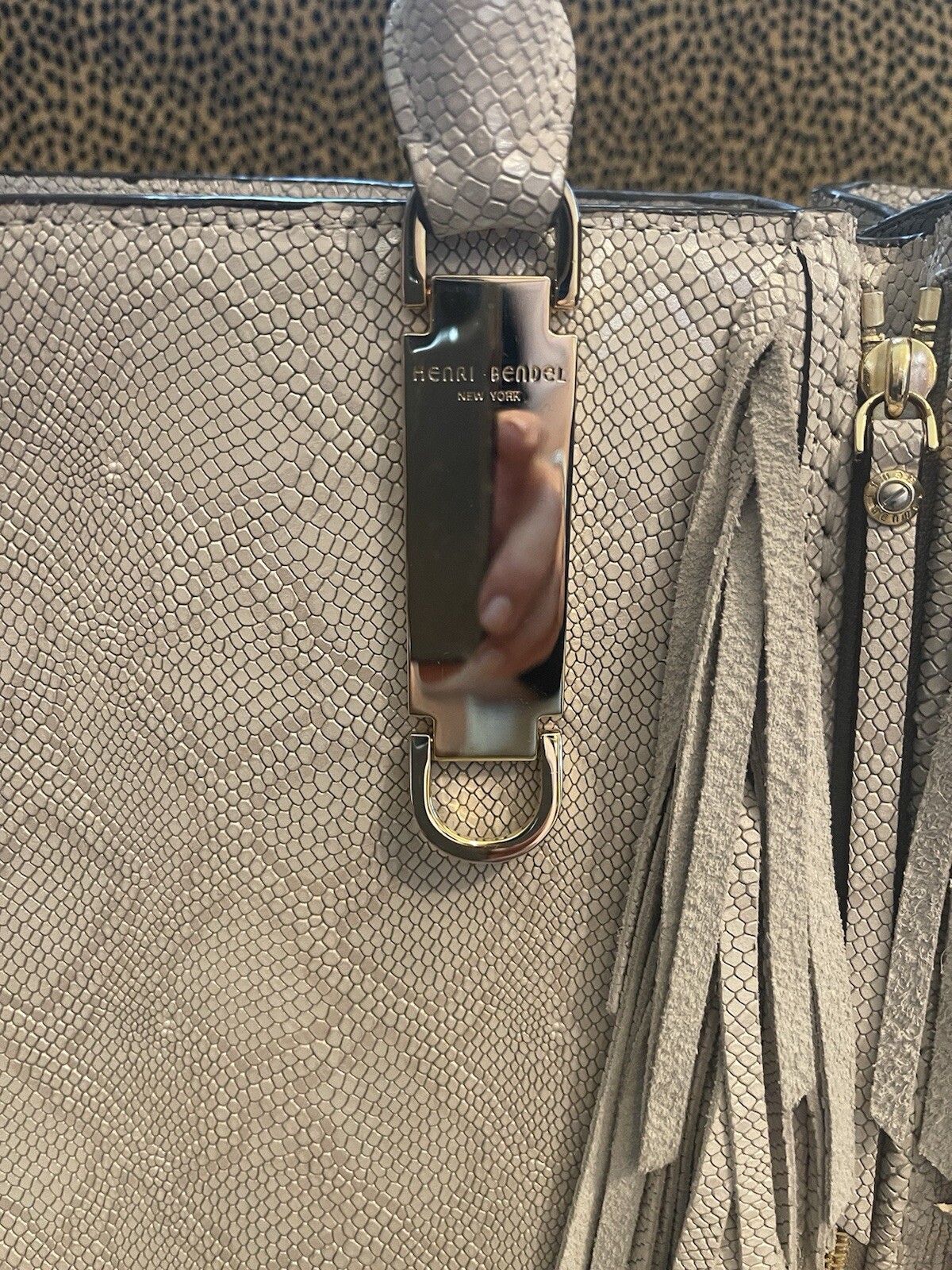 Henri Bendel A List Python Embossed Expandable Sa… - image 2