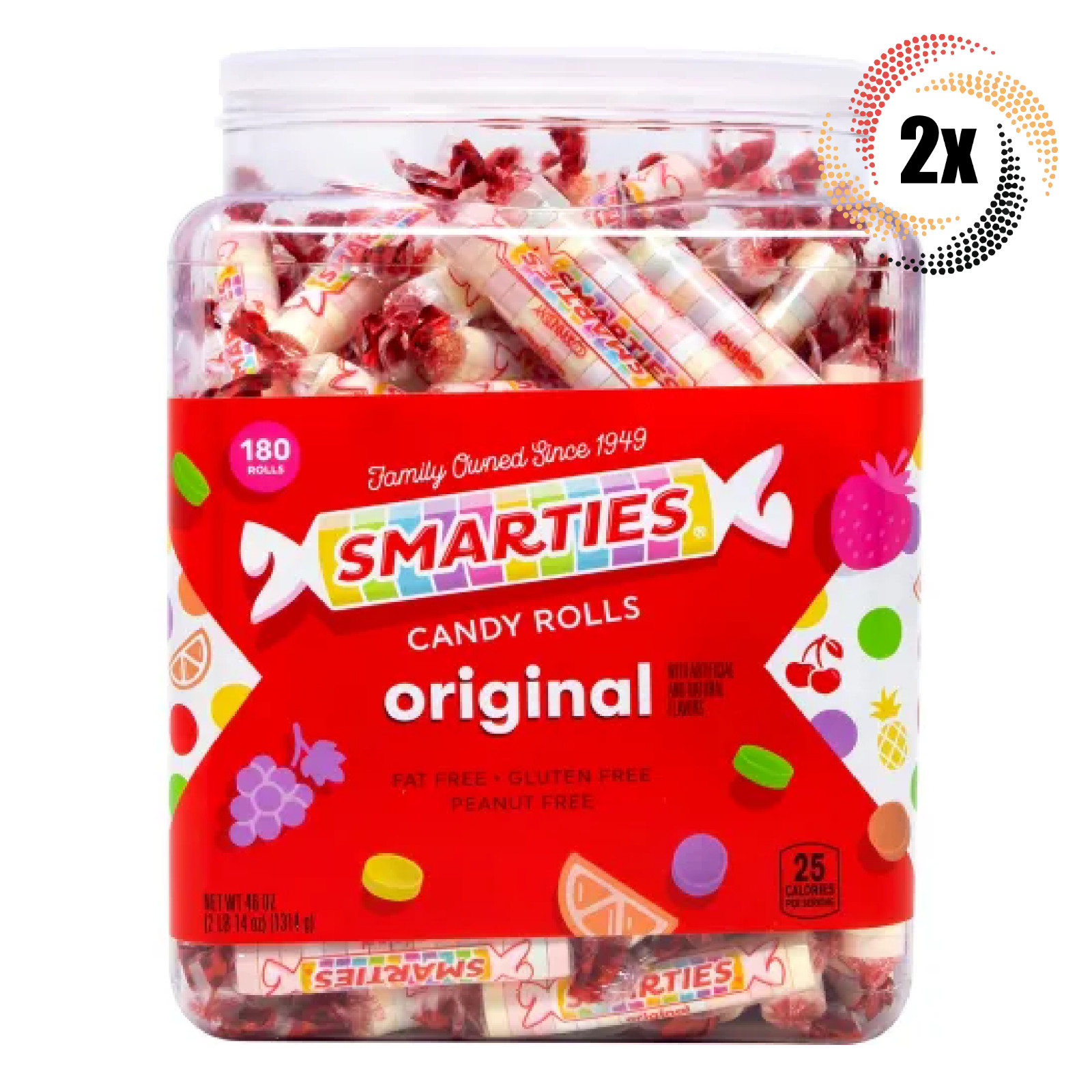 2 упаковки оригинальных шоколадных рулет Smarties с различными вкусами | по 180 штук в упаковке | 46 унций