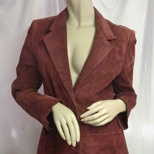 Vintage Charter Club Burgundy Leather Blazer