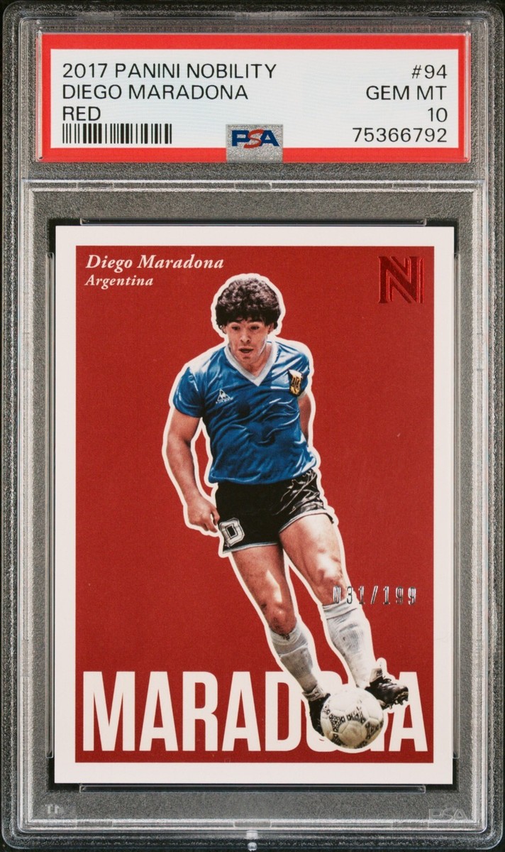 2017 Panini Nobility Soccer Red #94 Diego Maradona 31/199 PSA 10
