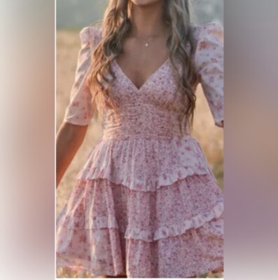 strapless open back dress Pink Flower Girl Dress 7 main image 0