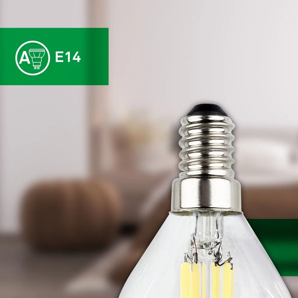 2 Pack E14 LED Light Bulb 2,5W 525lm 2700K Warm White Light Energy Efficient A - Image 4 of 4