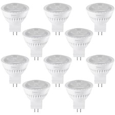10-Pack 3W 2700K LED MR11 Bulbs, AC/DC 12V GU4 Base, 25W Halogen Equivalent
