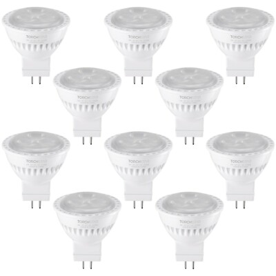 10-Pack 3W 2700K LED MR11 Bulbs, AC/DC 12V GU4 Base, 25W Halogen Equivalent