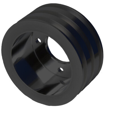 Big Block Ford Black Crankshaft Pulley 429 460 3V AC 3 Groove BBF 4 Bolt 1970+
