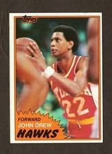 1981 Topps Basketball Card #1 John Drew Atlanta Hawks 