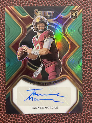 2023 Panini Select Draft Tanner Morgan Green Prizm Rookie Auto SSP 