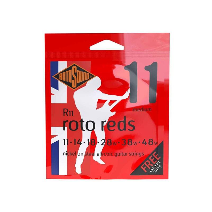 Rotosound Roto Reds Nickel Wound Electric Guitar Strings, Medium, 11-48