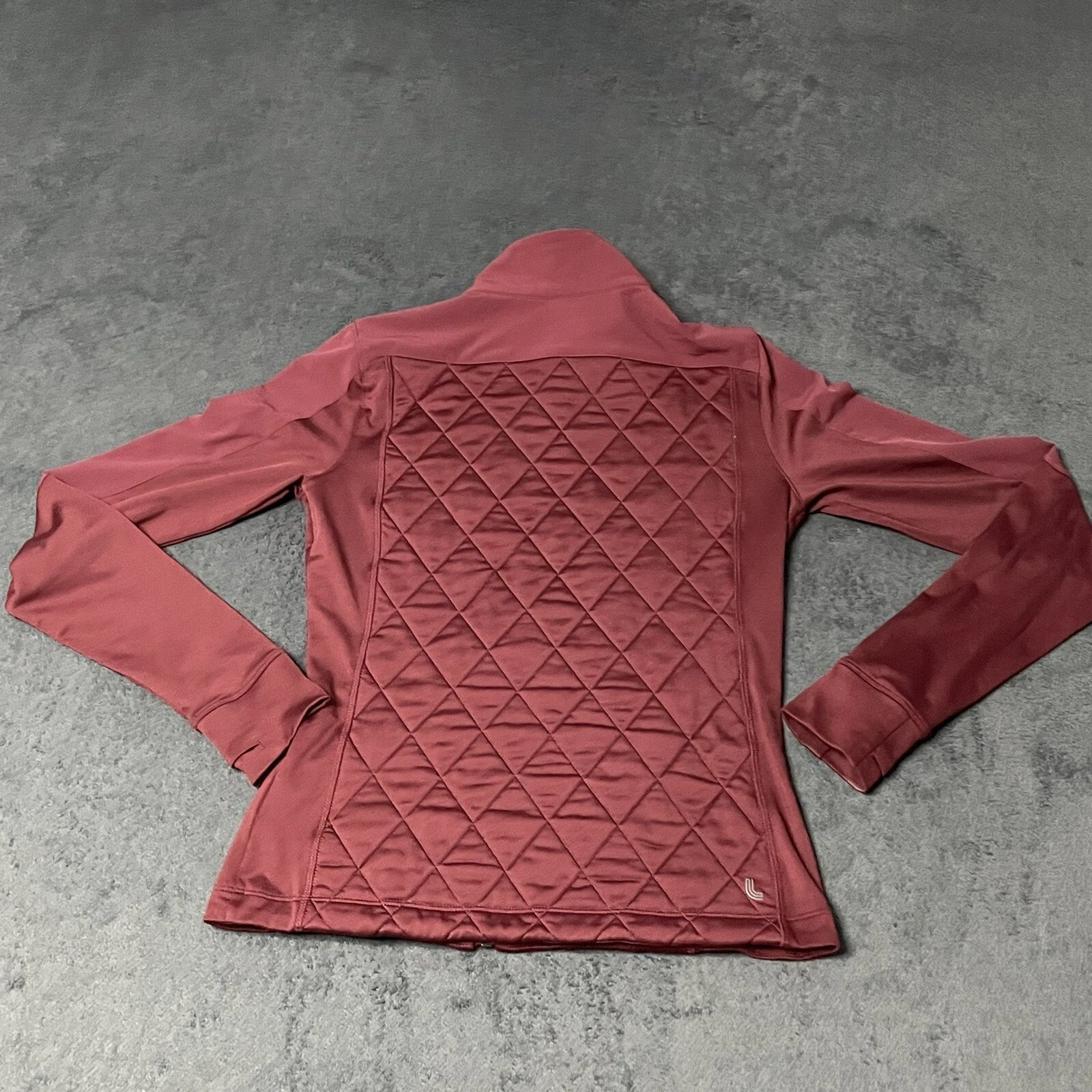 lole mixed media zip pocket quilted full zip soft shell jacket