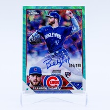 2023 Topps Chrome Brandon Hughes RC Auto Aqua Wave Refractor /199 #RA-BHU