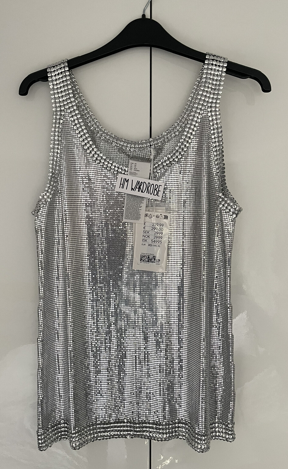 Rabanne H&M Metal Mesh Vest Top Extra Small XS Dispatch TODAY