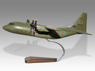 Lockheed C-130J Hercules Bangladesh Air Force Wood Airplane Model Large 1/100