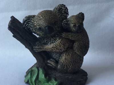 Koala Bear W/ Baby In Tree Figurine Resin By V. Skidmore 2.5  x 2.5  CUTE