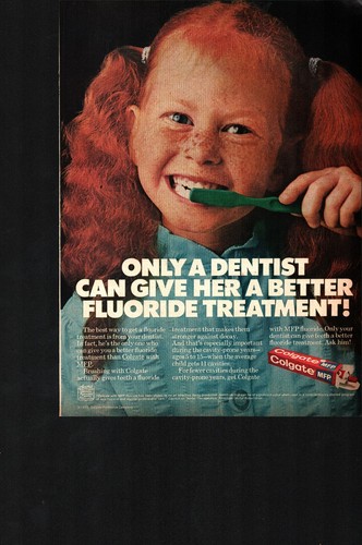 Colgate MFP Fluoride Toothpaste Red-Head Girl Vintage 1973 Full-Page Magazine Ad