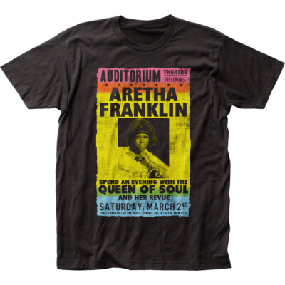 Aretha Franklin Tribute Poster Mens T Shirt Music Short Sleeve Tee New Black