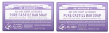 DR BRONNER'S ALL ONE Castile Bar Soap LAVENDER - 5 oz ( 2 Pack )