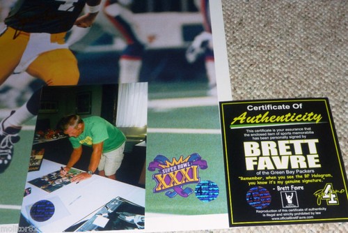 GREEN BAY PACKERS BRETT FAVRE AUTOGRAPHED 16x20 SB XXXI The KID PHOTO FARVE HOLO - Picture 3 of 4
