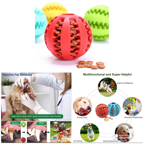 Bola para Perro Multifunción 70cm Accesorios de Limpieza de Dientes