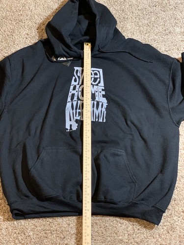 LA Pop Art Sweater Mens XXL Black Sweet Home Alabama Graphic Print Hoodie - Picture 4 of 9