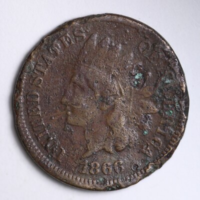 1866 Indian Head Cent Penny NICE DETAILS B035 RDC