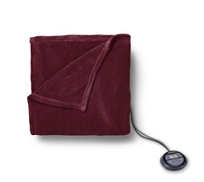 Sunbeam Royal Luxe Cabernet Heated Blanket Auto-Shut Off Machine Washable, King