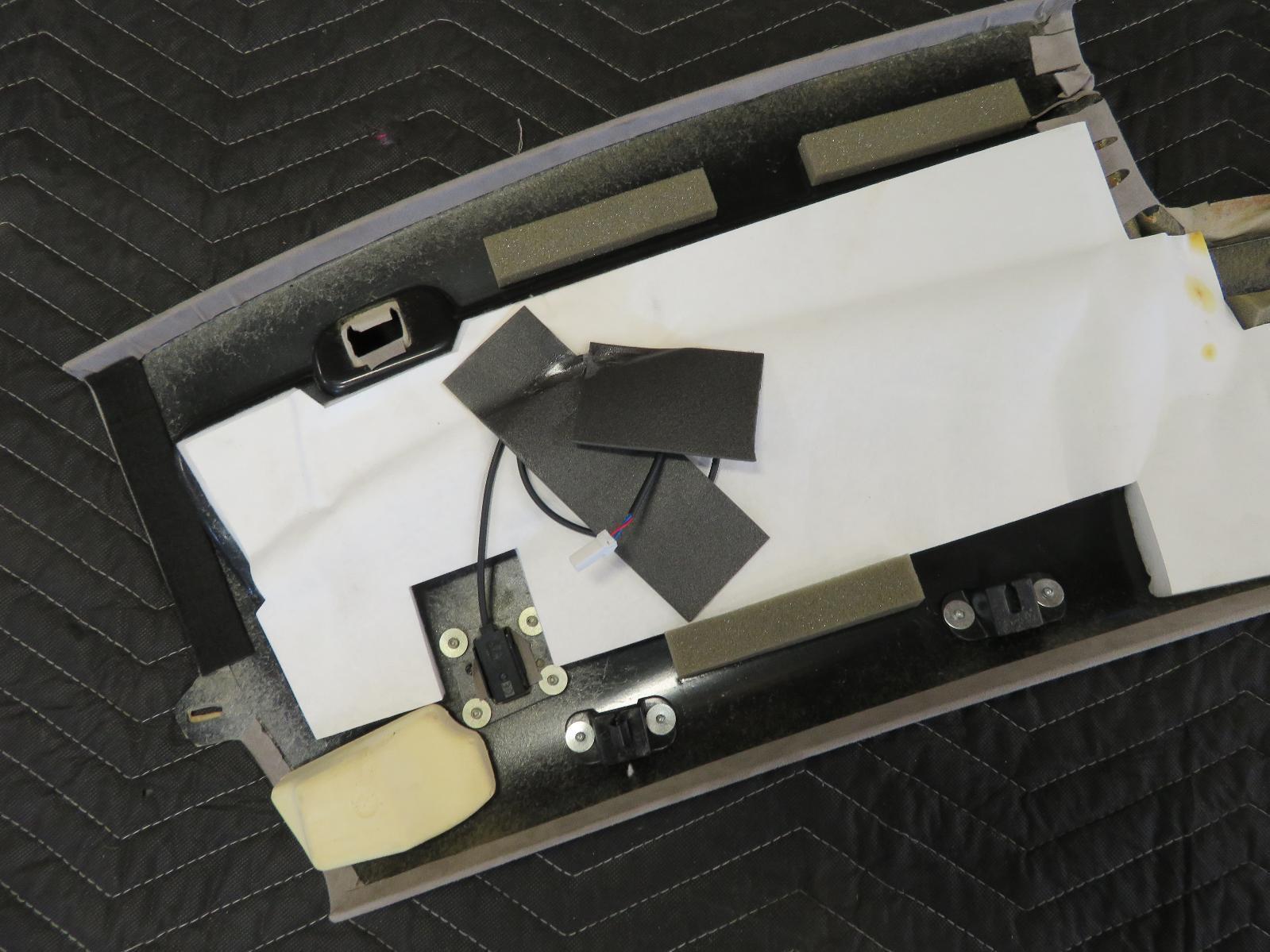 2012 ASTON MARTIN RAPIDE WINDSHIELD ROOF HEADER PANEL OEM TAN SUEDE