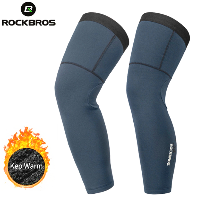 ROCKBROS Winter Warm Fleece Cycling Leg Warmers Sports Leg Sleeves Bike