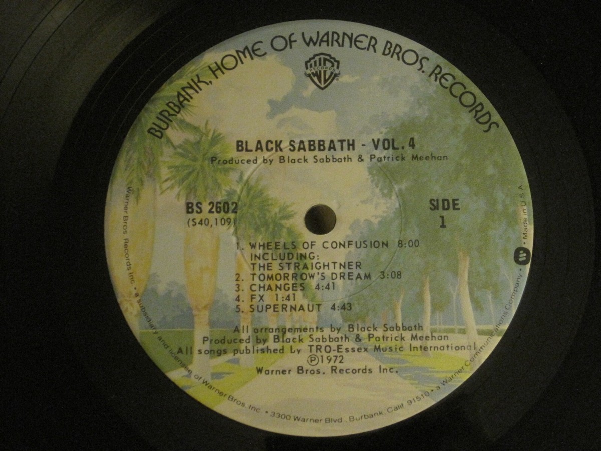 BLACK SABBATH VOL. 4 LP ORIG '72 WARNER BROS. BS 2602 HEAVY