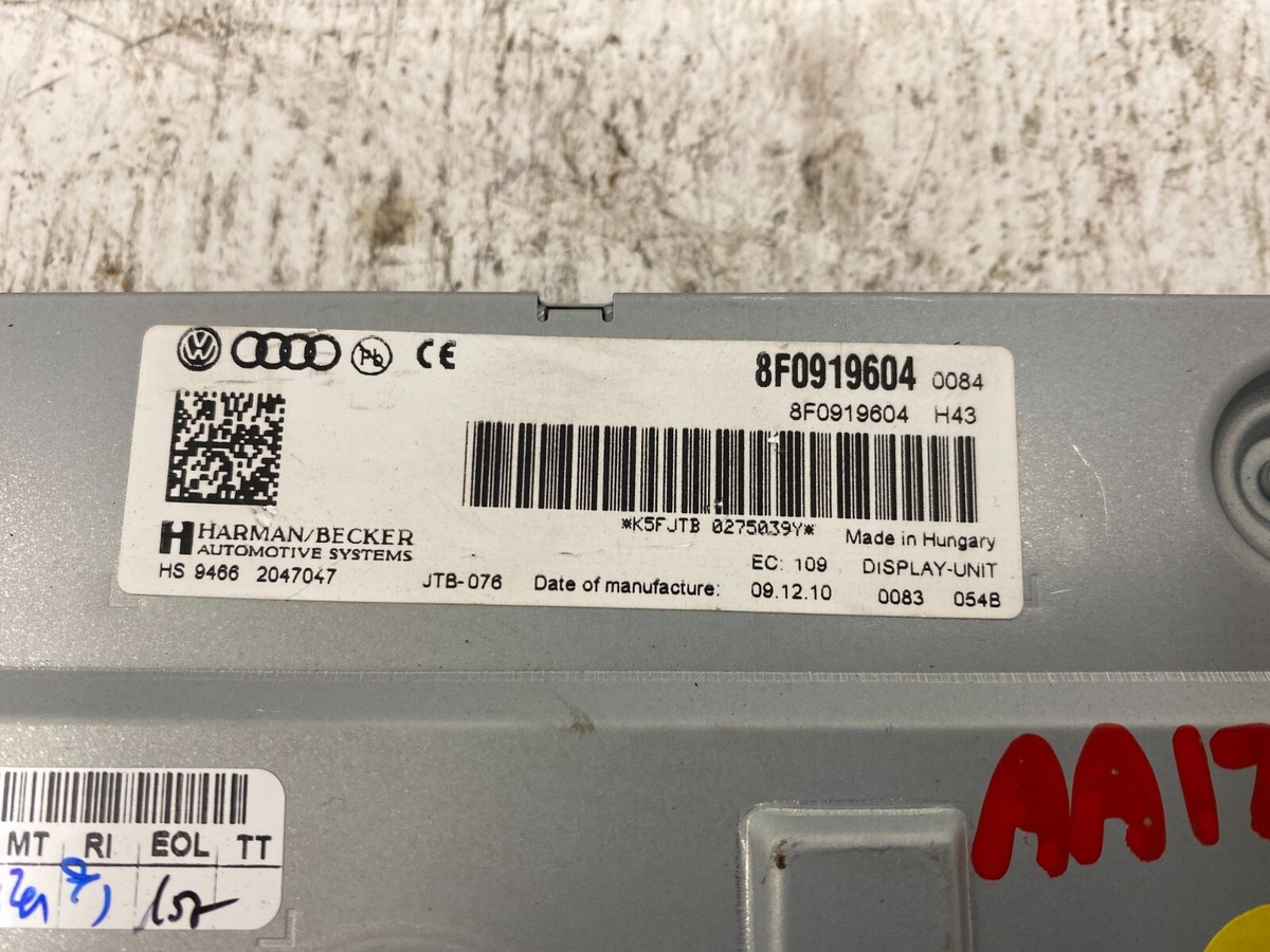 2011 AUDI A4 A5 S5 S4 B8 2.0T MMI NAVIGATION SCREEN DISPLAY