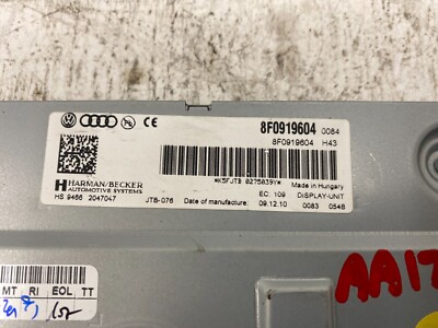 2011 AUDI A4 A5 S5 S4 B8 2.0T MMI NAVIGATION SCREEN DISPLAY