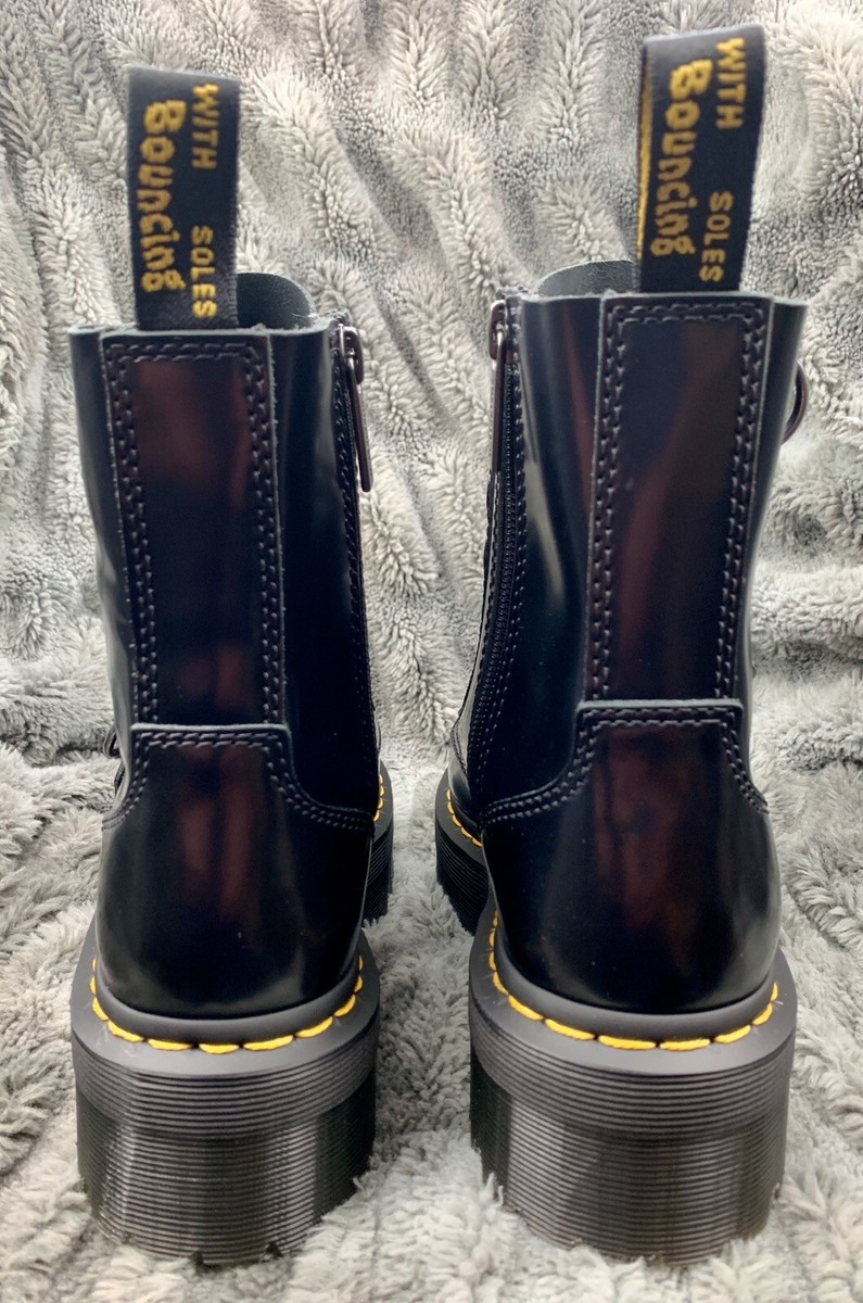 Dr Martens Jadon Alt Black Buttero Leather Quad Platform Combat