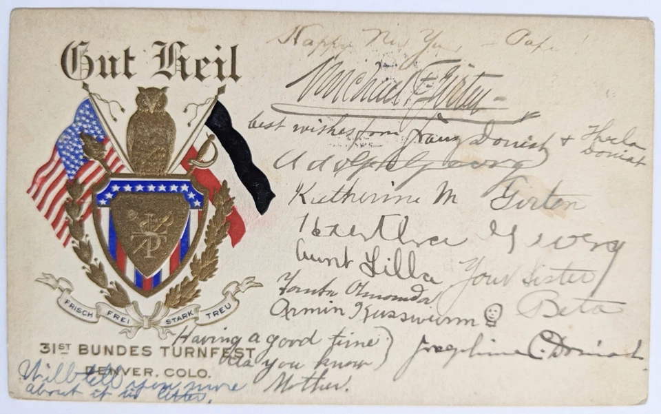 Chicago--Yabucoa, PR/Comm. PC of the 31st Bundes Turnfest, Denver, CO/1-C./1914! - Image 2 of 2