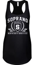 College University Joke Parody Satire Funny Crime Drama Humor Racerback Tank