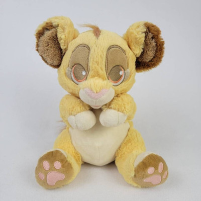 Disney Babies Simba Lion King Plush Yellow Sitting Stuffed Animal Cat 9''