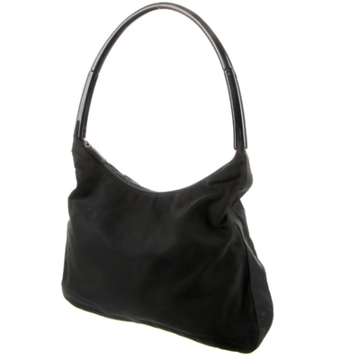 Prada Lucite Handle Hobo Bag Black Tessuto Nylon Jacquard Prada Lucite Handle Hobo Bag Black Tessuto Nylon Jacquard