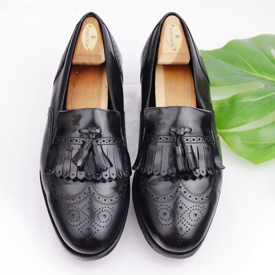 Florsheim Lexington Men\'s Black Leather Wingtip Oxford Dress Shoes Size 8.5 3E Florsheim Mens Lexington Black Leather Wingtip Oxford Dress  main image 2