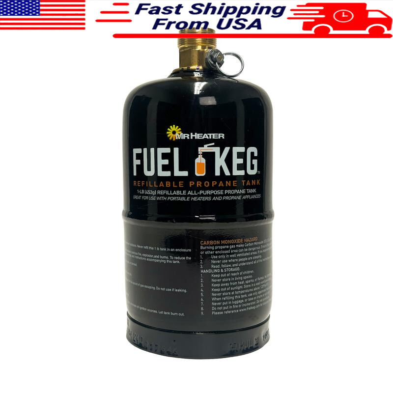 Refillable Propane Cylinder 1lb Portable Tank Tool Free Operation Easy Fill New