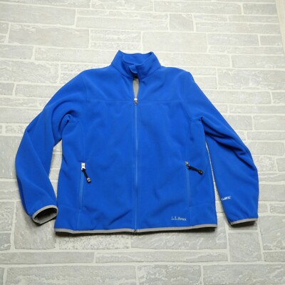 VINTAGE LL Bean Jacket Womens S Blue Polartec Fleece Sweater Full Zip Windblock