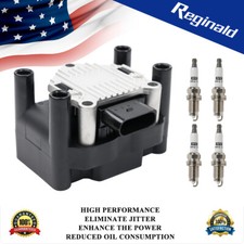 UF277 Ignition Coil & Spark Plug For VW Beetle Jetta Golf Audi A3 1.6L 1.8L 2.0L